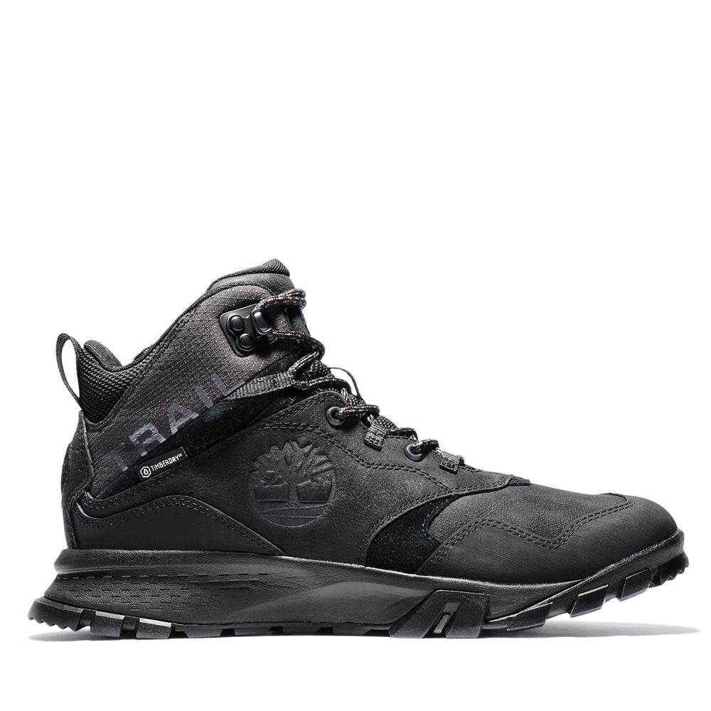 Bocanci De Drumeție Timberland Barbati Negrii - Garrison Trail Waterproof Mid - Romania - KXEPAJ861